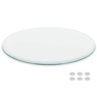 Better Bevel 24 Inch Round Glass Table Top Tempered Glass Protector Anti-Slip Pads/Bumpers Coffee, Dining Table