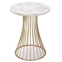 Santa Barbara Round Gold Accent Table