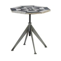 Nikki Chu Home Black And White Checker Side Table