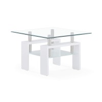 Global Furniture Usa Global Furniture Clearfrosted Occasional End Table, Does Not Apply, White