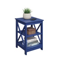 Convenience Concepts Oxford End Table With Shelves, Cobalt Blue