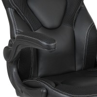 X10 Gaming Chair Racing Office Ergonomic Computer Pc Adjustable Swivel Chair With Flip-Up Arms, Black Leathersoft