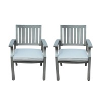 Amanda Outdoor Modern Aluminum Dining Chair With Cushion (Set Of 2), Dark Gray And Silver