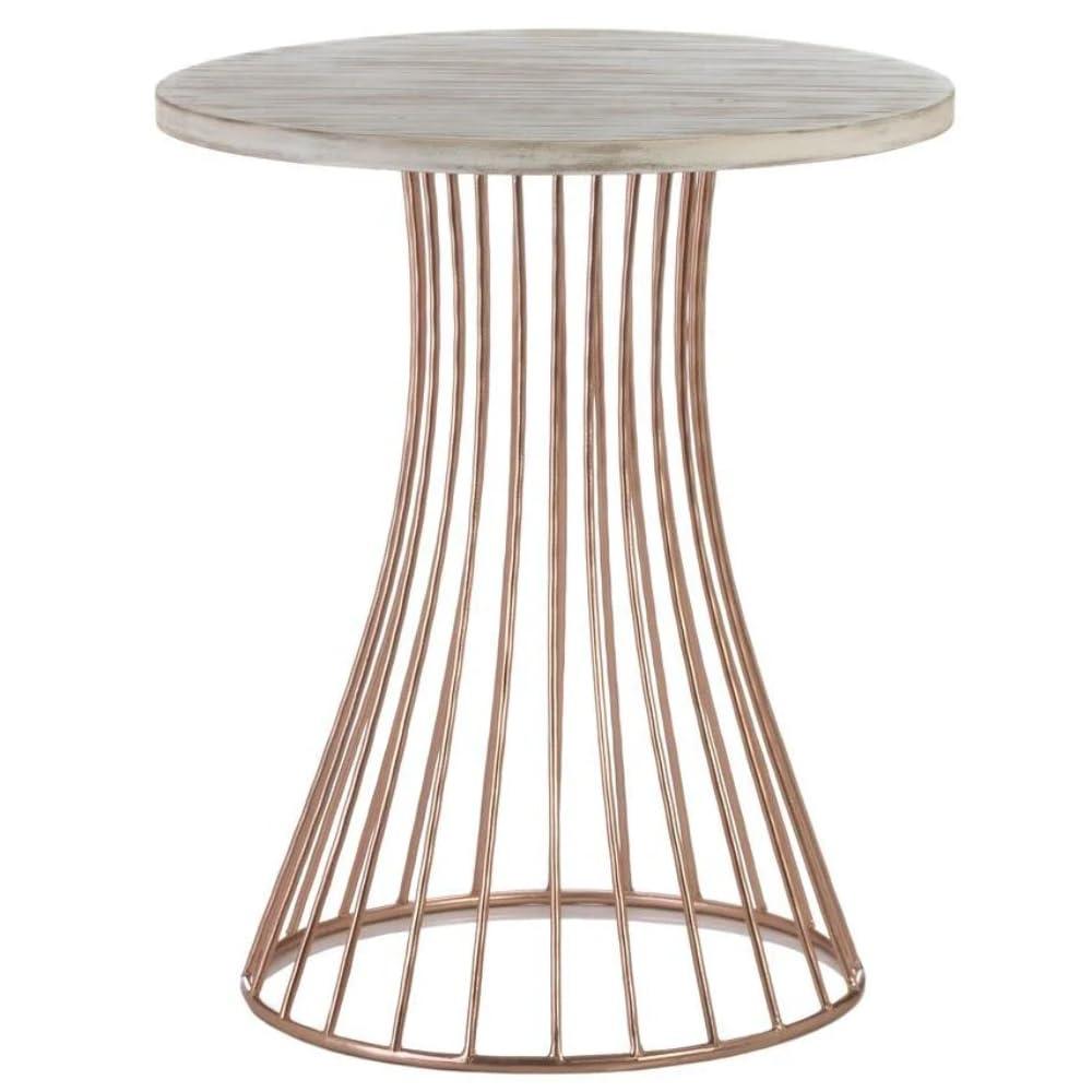 Rose Gold Base Circle Accent Side Table