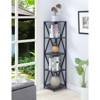 Convenience Concepts Tucson Metal 5 Tier Corner Bookcase, Weathered Gray / Black