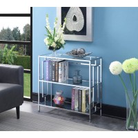 Convenience Concepts Town Square 3-Tier Bookcase, Clear Glass/Chrome Frame