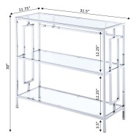 Convenience Concepts Town Square 3-Tier Bookcase, Clear Glass/Chrome Frame