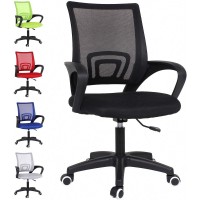 Office Chair Mid Back Modern Desk Chair Executive Computer Chair Desk Chair, Rolling Swivel Task Chair Adjustable Ergonomic Mesh Chair With Armrest And Lumbar Support For Men Women Back Pain- Black