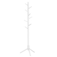 Vasagle Solid Wood Coat Rack, Free Standing Coat Rack, Tree-Shaped Coat Rack With 8 Hooks, 3 Height Options, For Clothes, Hats, Bags, For Living Room, Bedroom, Home Office, White Urcr04Wt