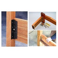 Viktorwan Heavy Duty No Mortise Bed Rail Fittings, Rust Proof Frame Bracket For Connecting To Wood, Headboards And Foot-Boards, Universal Fit With Screws- 4 Sets