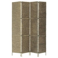 Vidaxl 4-Panel Room Divider Brown 60.6X63 Water Hyacinth