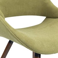 Simplihome Malden Bentwood Dining Chair, Acid Green Woven Polyester Fabric And Solid Wood, Rounded, Upholstered, For The Dining Room, Fabric Back 18 Inch