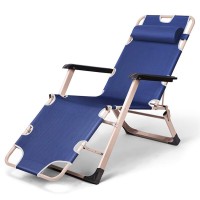 Hiod Folding Chair Foldable Recliner Adjustable Lounge Chair Bed Beach Sun Lounger Garden Patio Chair,Blue-A