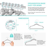 Baby Nest Designs Unisex Baby Hangers And Teal Closet Dividers - Cute Nursery Organizer With 7X Baby Size Dividers (Infant Newborn Clothing To 24 Months) And 20X Velvet Hangers For Baby Clothes