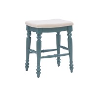 Linon Home Dacor Joanna Blue Backless Counter Stool