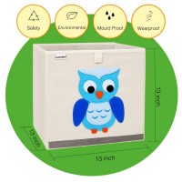 Dodymps Foldable Animal Toy Storage Bins/Cube/Box/Chest/Organizer For Kids & Nursery, 13 Inch (Owl)