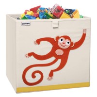 Dodymps Foldable Animal Toy Storage Bins/Cube/Box/Chest/Organizer For Kids & Nursery, 13 Inch (Monkey)