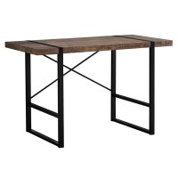 Monarch Specialties Laptop Table For Home & Office-Study Computer Desk-Industrial Style-Metal Legs 48 L Brown Reclaimed
