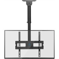 Perlesmith Ceiling Mount For 26-65 Inch Flat Screen Displays, Hanging Adjustable Ceiling Bracket Fits Most Lcd Led Oled 4K Tvs, Pole Mount Holds Up To 110Lbs, Max Vesa 400X400Mm, Pscm2