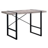 Monarch Specialties Laptop Table For Home & Office-Study Computer Desk-Industrial Style-Metal Legs, 48 L, Taupe Reclaimed
