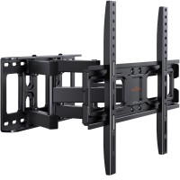 Perlegear Tv Wall Mount Bracket Full Motion For 26-65 Inch Led, Lcd, Oled Flat Curved Tvs, Tv Mount With Dual Swivel Articulating Arms Extension Tilt Rotation, Max Vesa 400X400Mm Fits 12/16 Wood Stud