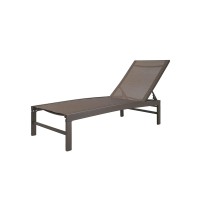 Crestlive Products Aluminum Adjustable Chaise Lounge Chair Outdoor Five-Position Recliner, Curved Design, All Weather For Patio, Beach, Yard, Pool (1Pc Brown)