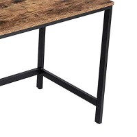 Benjara Wood And Metal Frame Computer Desk With 2 Shelves, Brown And Black