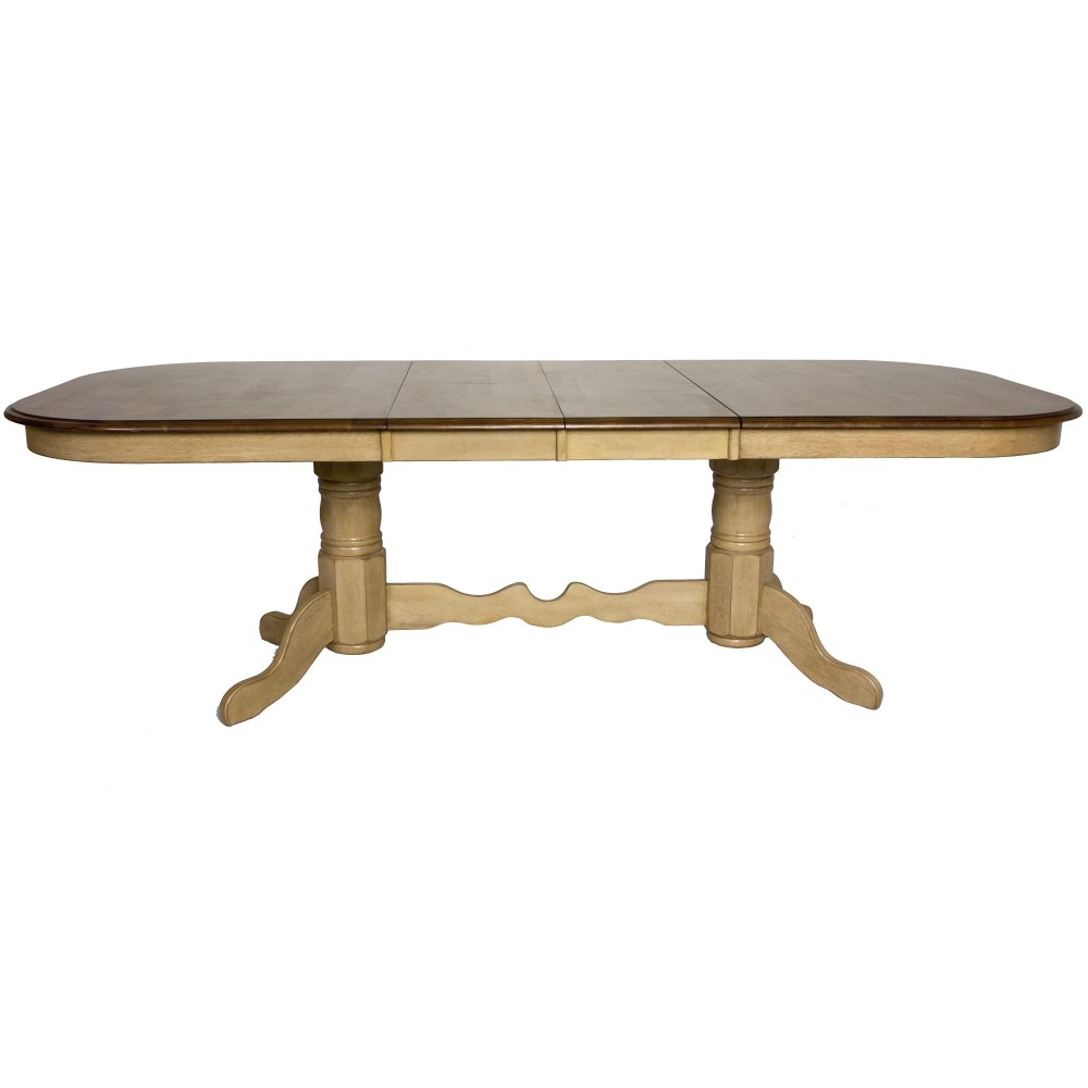 Sunset Trading Brook Double Pedestal Extendable Dining Table