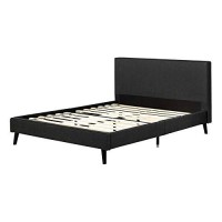 South Shore Sazena Upholstered Complete Bed-Queen-Charcoal Gray