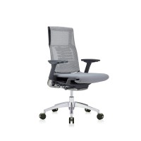Eurotech Seating Powerfit-Charcoal Frame-Mesh Backfabric Seat Chair, Black