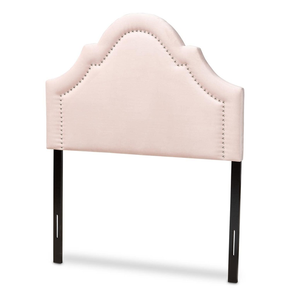 Baxton Studio Rita Modern And Contemporary Light Pink Velvet Fabric Upholstered Twin Size Headboard