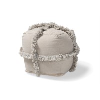 Baxton Studio Alfro Gray Moroccan Inspired Pouf Ottoman