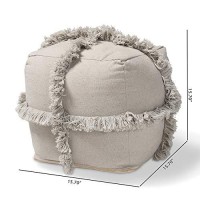 Baxton Studio Alfro Gray Moroccan Inspired Pouf Ottoman