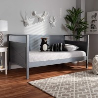 Baxton Studio Cintia Cottage Farmhouse Grey Finished Wood Twin Size Daybed