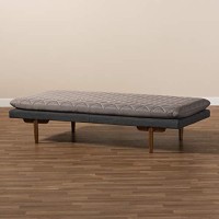 Baxton Studio Marit Two-Tone Grey Upholstered Walnut Wood Daybed