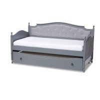 Baxton Studio Marlie Gray Twin Daybed With Roll-Out Trundle