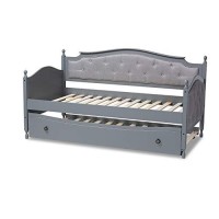Baxton Studio Marlie Gray Twin Daybed With Roll-Out Trundle