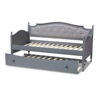 Baxton Studio Marlie Gray Twin Daybed With Roll-Out Trundle