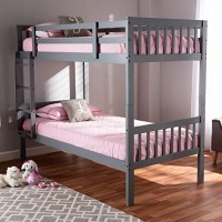 Baxton Studio Jude Modern And Contemporary Grey Finished Wood Twin Size Bunk Bed
