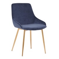 Armen Living Heidi Contemporary Fabric Dining Room Accent Chair, 18.5 Height, Blue