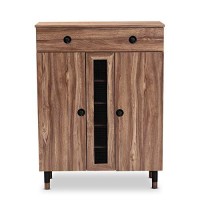 Baxton Studio Valina Modern And Contemporary 2-Door Wood Entryway Shoe Storage Cabinet With Drawer