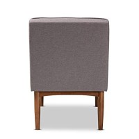 Baxton Studio Arvid Mid-Century Modern Gray Fabric Upholstered Wood Dining Chair