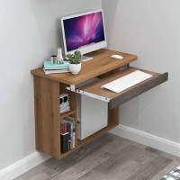 Floating Shelf Floating Table Space Saving Hanging Computer Table Wall-Mounted Laptop Desk For Study Bedroom Balcony Writing Desk Home Office Desk Workstation Wall Organizer Study Table With Keyboard
