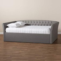 Baxton Studio Delora Queen Size Light Grey Upholstered Daybed