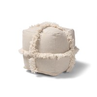 Baxton Studio Alfro Beige Moroccan Inspired Pouf Ottoman