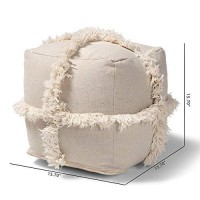 Baxton Studio Alfro Beige Moroccan Inspired Pouf Ottoman