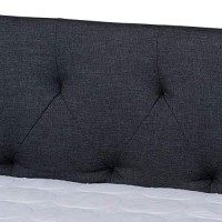 Baxton Studio Haylie Full Size Dark Grey Upholstered Daybed With Trundle
