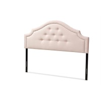 Baxton Studio Cora Modern And Contemporary Light Pink Velvet Fabric Upholstered King Size Headboard