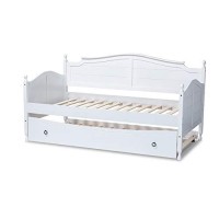 Baxton Studio Mara White Twin Daybed With Roll-Out Trundle