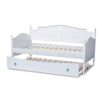 Baxton Studio Mara White Twin Daybed With Roll-Out Trundle